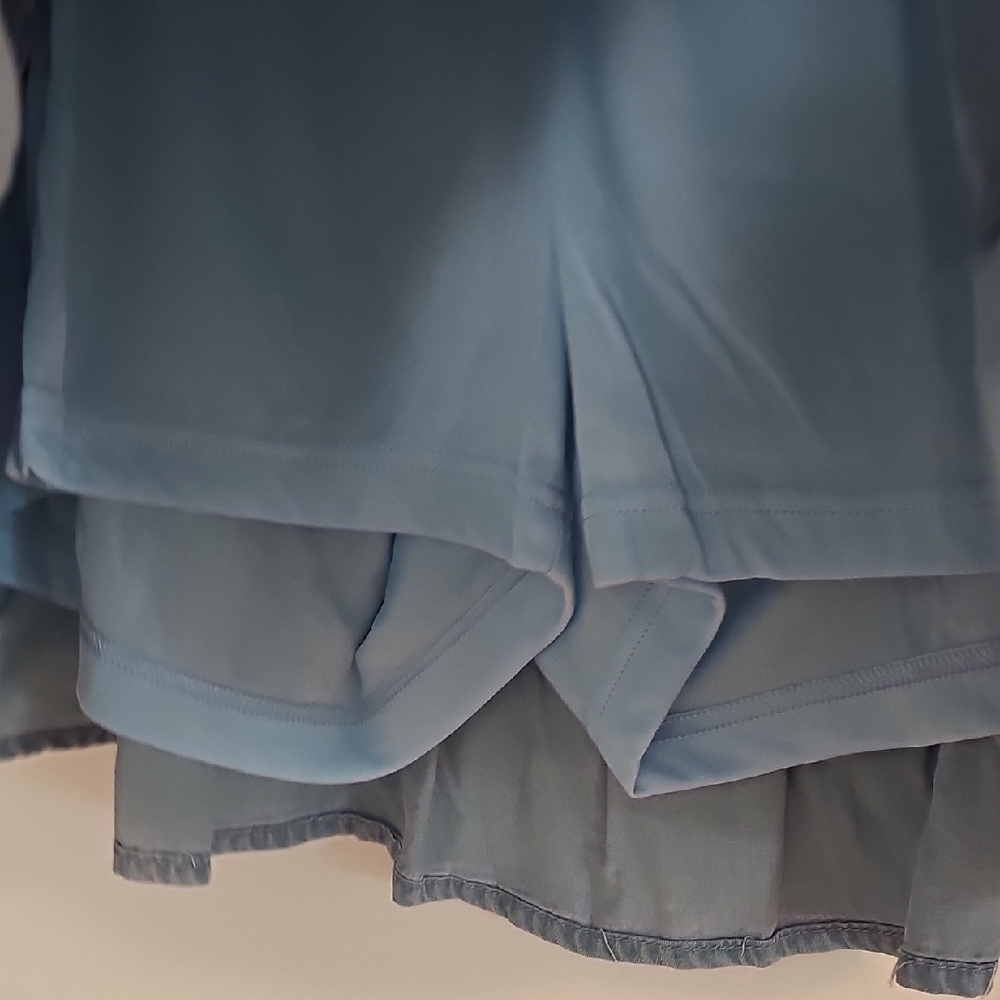 Westbound Light Blue Ruffled Mini Skirt - Picture 7 of 8